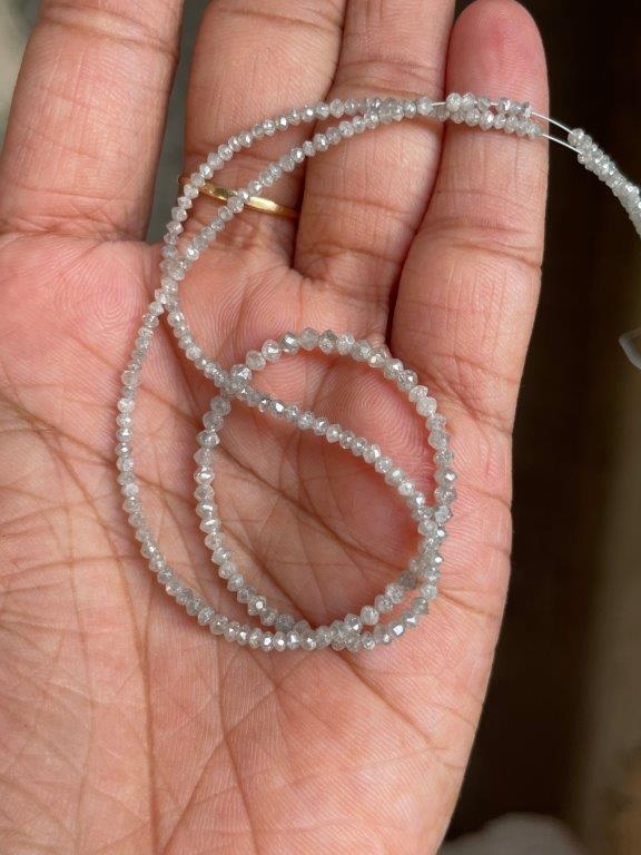 Natural white diamond beads